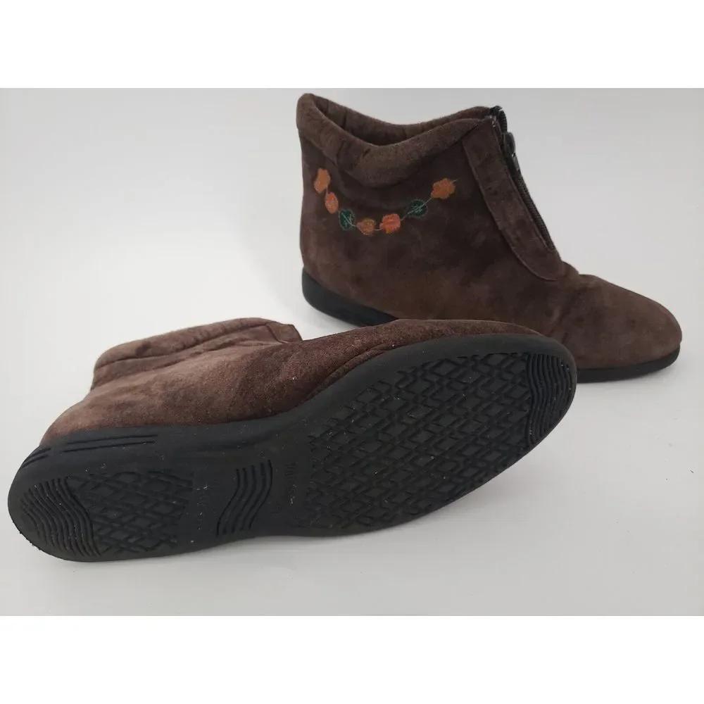 Beacon Reflections Leaf Embroidered Leather‎ Boots Women's US 8 (M) Fall Leaves
